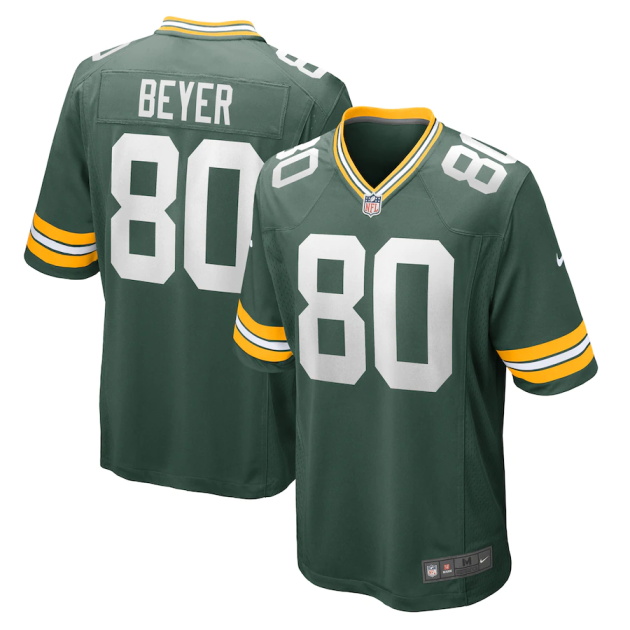 mens nike shaun beyer green green bay packers game player jersey